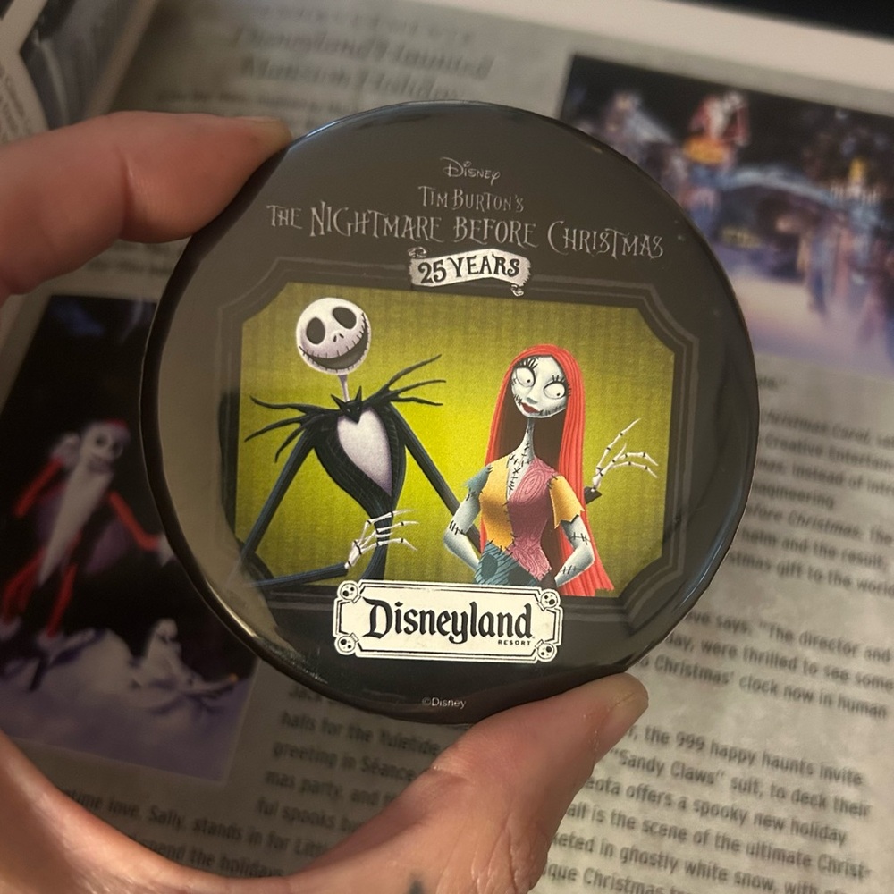 Disney Button Nightmare Before Christmas NBC 25th Anniversary Disneyland Button